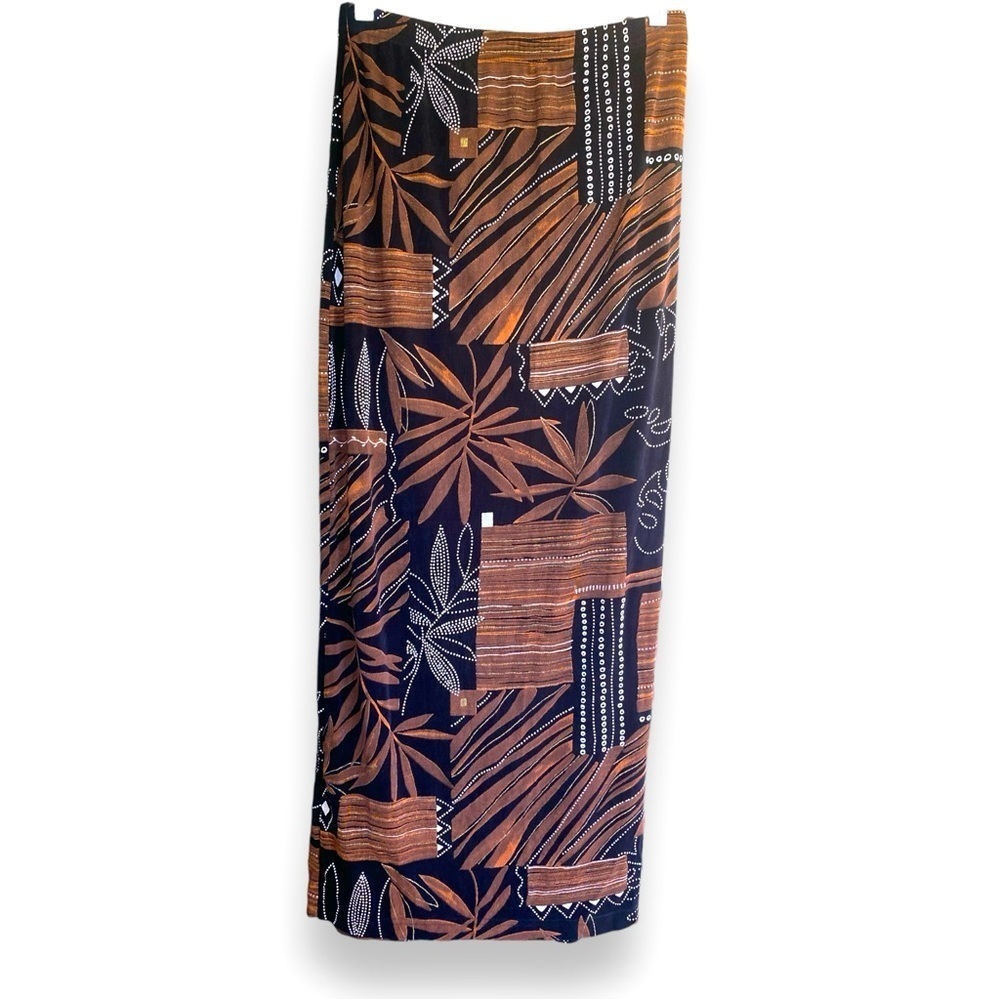 Soft wear By Mark Singer VTG 80s Maxi Pencil Boho Print Skirt Bodycon Stretch